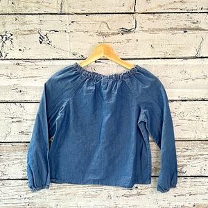 Land's End denim, long sleeve, girls shirt